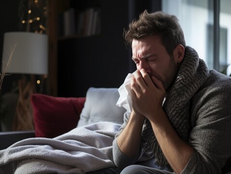 man cought with flu, 