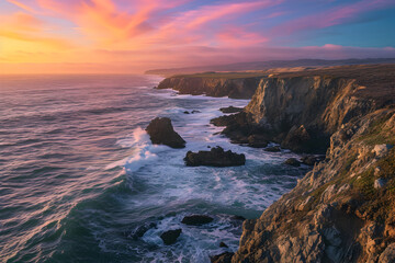 Cliffside coastal panorama