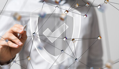 Information technology protected with firewall, secure access and encryption against cyber