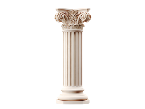 Greek Column, isolated on a transparent or white background