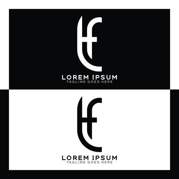 TF initial letter logo. Alphabet T and F pattern design monogram