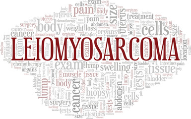 Fototapeta premium Leiomyosarcoma word cloud conceptual design isolated on white background.