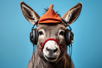 donkey wearing a hat