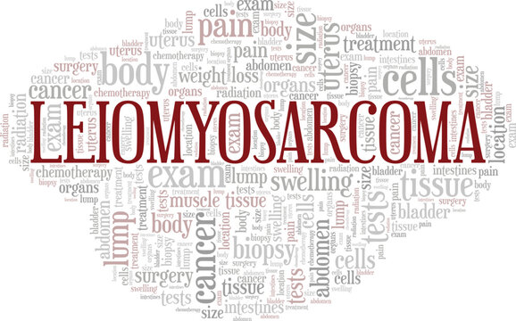 Leiomyosarcoma word cloud conceptual design isolated on white background.