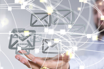 Online people network. Using internet for communication..