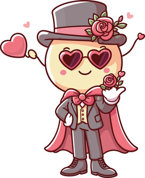 valentines day cartoon boy like hero loves
