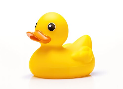 Yellow Rubber Duck isolated on white Background. generative AI