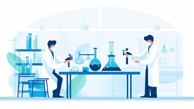 A chemist holding a flask in a microscope is the type of scientist who conducts research in a lab or hospital.