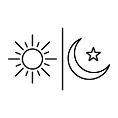 Sun and moon, Day and night  icon isolated on white background. Vector illustration.