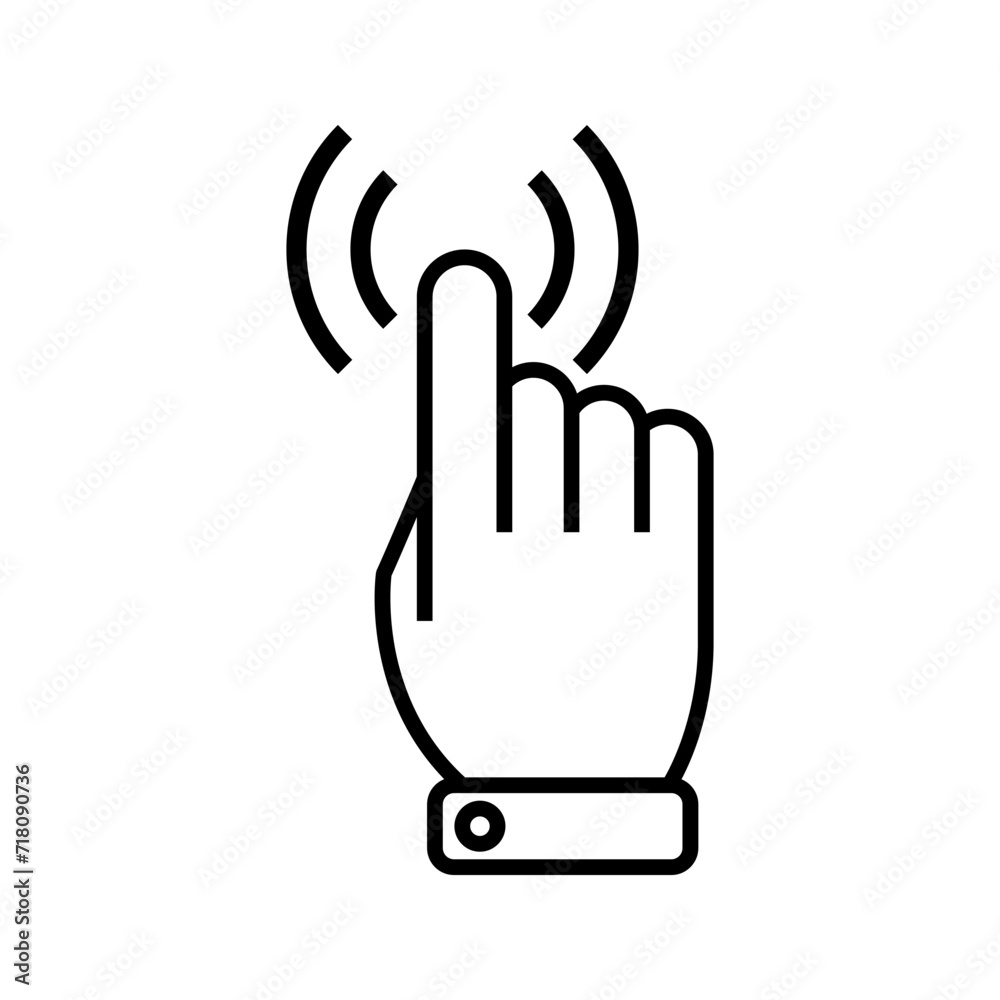 Poster hand shaped click cursor vector icon