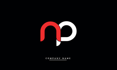 NP, PN, N, P Abstract Letters Logo Monogram - obrazy, fototapety, plakaty
