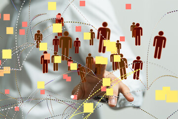 Network team. Social network. 3d illustration