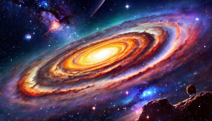 Andromeda galaxy in space