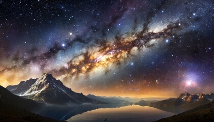 Fototapeta na wymiar View of milkway galaxy from earth
