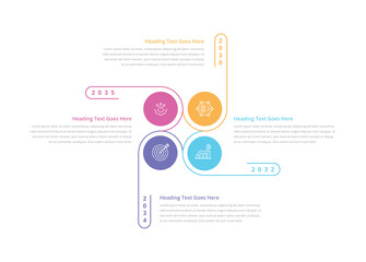 Abstract Infographics Template, Timeline concept with 4 steps, diagram with steps, options, parts or processes