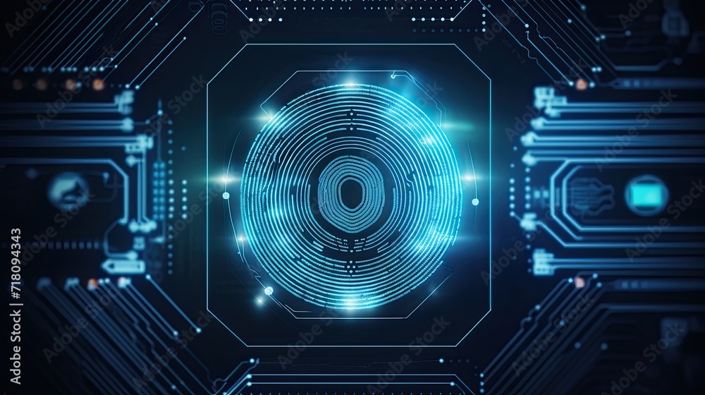 Poster Network security system. Cyber Security Ransomware Email Phishing Encrypted Technology, Digital Information Protected Secured. Generative AI
