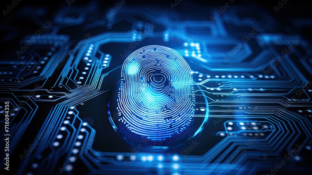 Aufkleber Network security system. Cyber Security Ransomware Email Phishing Encrypted Technology, Digital Information Protected Secured. Generative AI