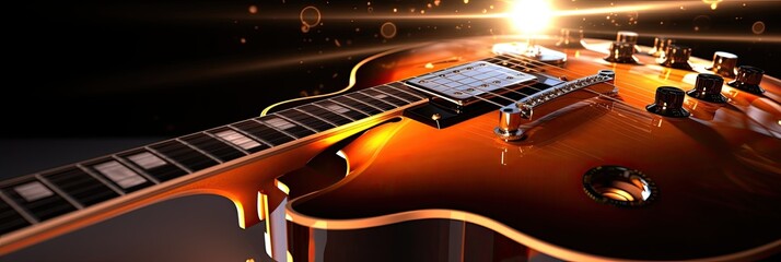 Colorful guitar abstraction of musical instruments, modern and abstract multicolor music background...