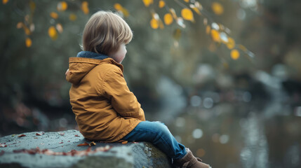 Solitude in Childhood - solitary child sitting alone