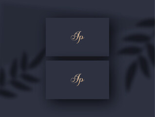 Jp logo design vector image
