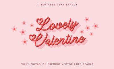 Lovely Valentine editable typography, valentine text effect, script font letters