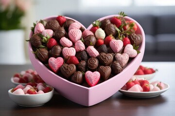 Valentine Day chocolate bliss. Generative AI