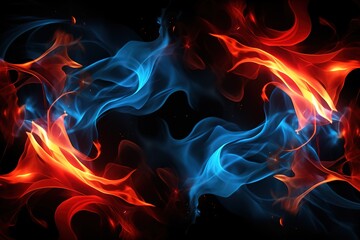 Fototapeta premium A blue and red flame that blends together
