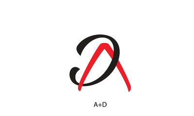 AD Letter Logo Design. Creative Modern A D Letters Icon vector
