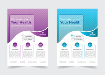 Corporate healthcare and medical flyer or poster design layout