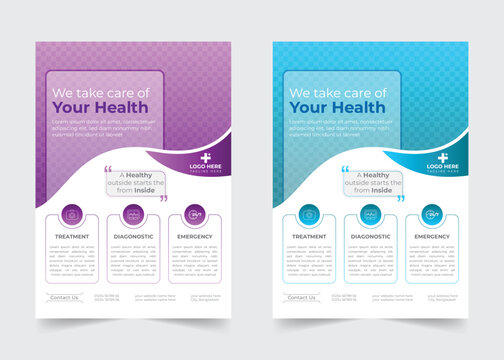 Corporate healthcare and medical flyer or poster design layout