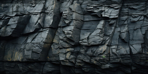 Textured Nature: Rough Rock and Stone Pattern on Grey Cliff Wall Surface