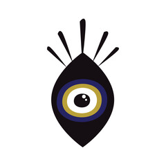 Evil eye protection signs. Symbol of protection. Blue Turkish Fatima's Eye. Amulet from evil eye. Nazar. Magic item, attribute. Vector illustration 2 1 1 2