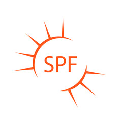 Spf sun protection factor  icon. Icon for sunscreen products or other skin cosmetics.Vector illustration