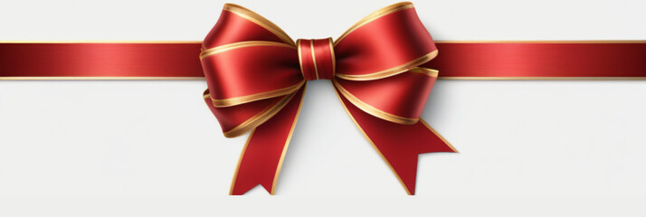 red ribbon and bow with gold