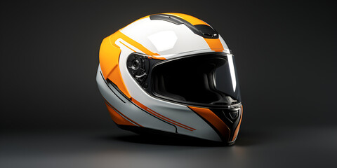 Sketch of a sports helmet of a motorcyclist on a uniform background ,Shot of cool full face helmet on plain ,
