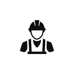 Construction worker icon isolated on transparent background. Worker icon. Builder icon