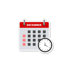 Calendar December icon isolated on transparent background
