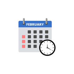 Calendar February icon isolated on transparent background
