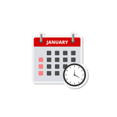 January Calendar icon isolated on transparent background