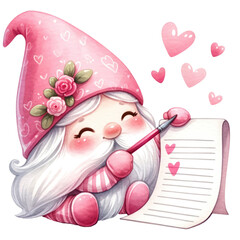 Valentine gnome, vintage, retro, old-fashioned, nostalgic, love, romance, Valentine's Day, cute, whimsical, charming