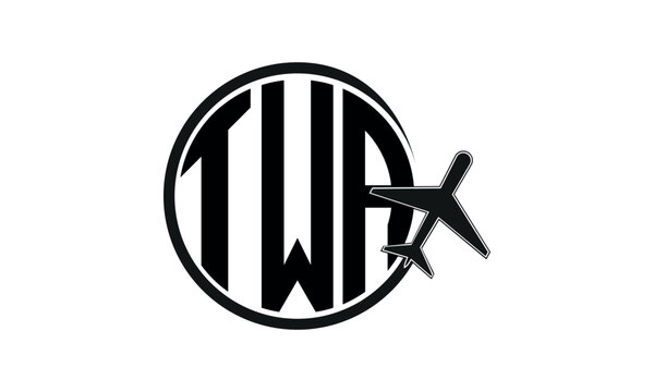 TWA three initial letter circle tour & travel agency logo design vector template. hajj Umrah agency, abstract, wordmark, business, monogram, minimalist, brand, company, flat, tourism agency, tourist
