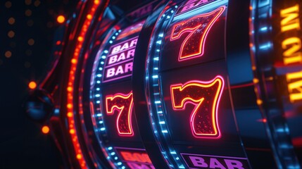 neon casino slots machine, las vegas casino slot reel