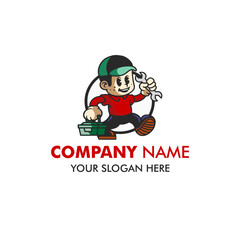 Fototapeta na wymiar Cartoon logo in vector for business