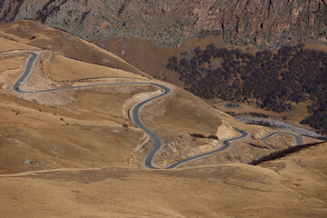 Beautiful winding road in the mountains