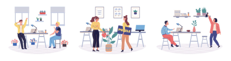 Colleagues vector illustration. Effective communication among colleagues promotes understanding, minimizes conflicts, and enhances productivity Providing comprehensive reports to colleagues allows