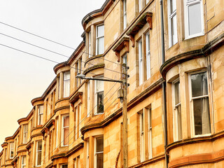 Obraz premium Modern residential building in the West End of Glasgow, Scotland