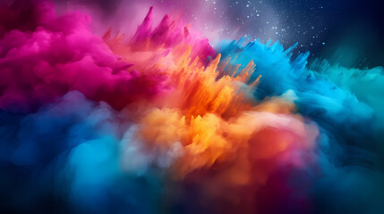 Dust explosion Holi background, indian traditional festival