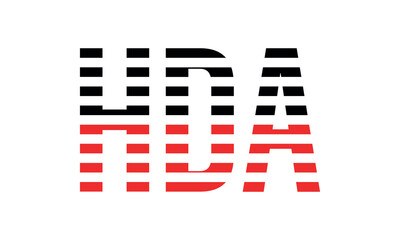 HDA three initial letter iconic line negative space minimal logo design vector template. monogram, abstract, wordmark, business, typography, minimalist, brand, company, flat, modern, unique, simple