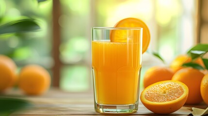 fresh orange juice, glass of orange juice, delightful and vibrant glass of freshly squeezed orange juice, capturing the essence of this beloved breakfast beverage