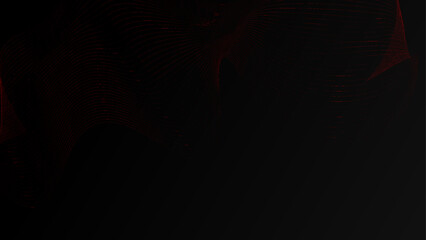  Abstract smooth red waves on a black background. dark and red futuristic background.